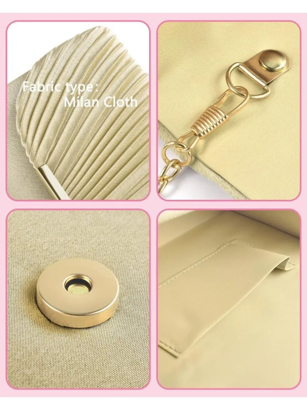 👜Women's Gold Evening Handbags for Formal Wedding Party Prom Shoulder Bags